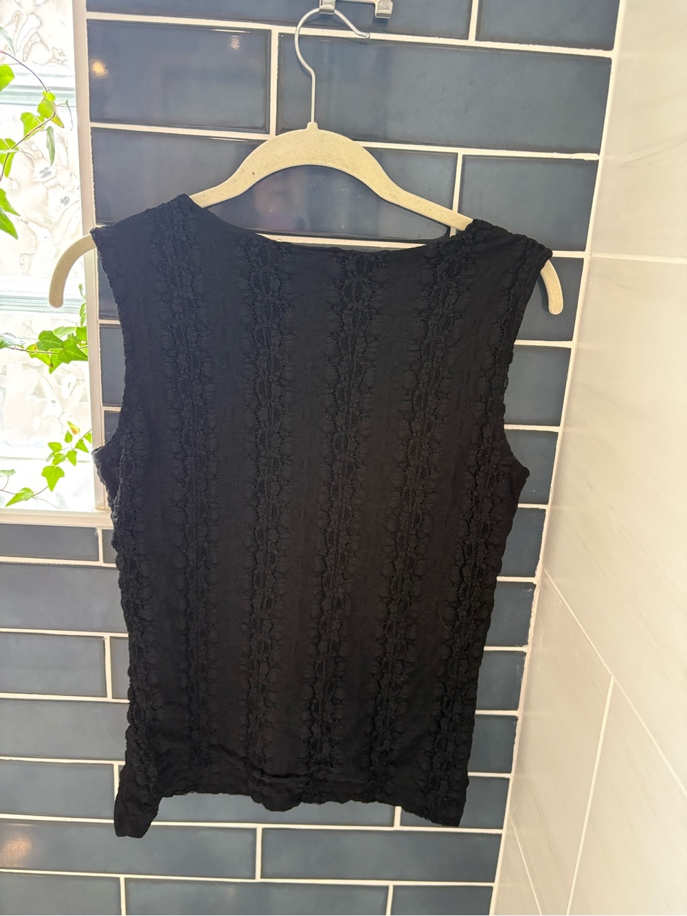 Style & Co. Black Lace-Trim V-Neck Shell Top - Picture 4 of 4